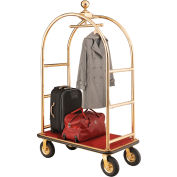 Global Industrial™ Bellman Cart Curved Uprights, 8" Pneumatic Casters, Gold Stainless Steel
