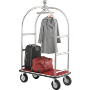 Global Industrial™ Bellman Cart With Curved Uprights, 8 » Casters, Silver Stainless Steel