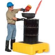 Palette de confinement des déversements UltraTech Ultra-Spill Pallet Plus® 9607 P1, 1 barils avec drain