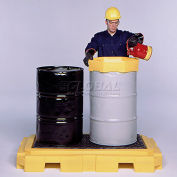 Palette de confinement des déversements UltraTech Ultra-Spill Pallet Plus® 9611 P2, 2 barils avec drain