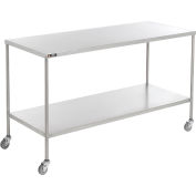 AERO Stainless Steel Instrument Table with Lower Shelf, 36"L x 20"W x 34"H