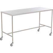 AERO Stainless Steel Instrument Table with H-Brace, 72"L x 24"W x 34"H