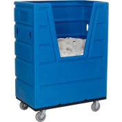 Global Industrial Hopper Front Plastic Bulk Truck, 43 Cu. Ft., Blue