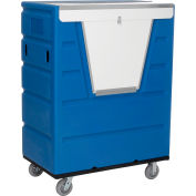 Global Industrial™ Hopper Front Plastic Security Bulk Truck, 43 Cu. Ft., Bleu