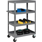 ™ Global Industrial Steel Shelf Truck avec 4 étagères, 800 lb. Capacité, 36L x 24"L x 60"H