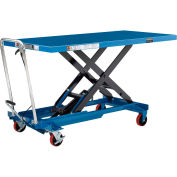 Global Industrial Long Deck Mobile Scissor Lift, Oversized 63" x 32" Platform, 1100 Lb Cap.