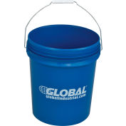 Global Industrial™ tête ouverte de 5 Gallon seau en plastique avec poignée en acier - Bleu