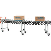 Global Industrial™ Portable Flexible & Expandable 2'4"-8'11" Conveyor Steel Skate Wheels - 14"W
