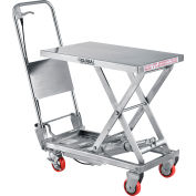 Global Industrial™ Stainless Steel Mobile Scissor Lift Table 27 x 17 - 400 Lb. Cap.
