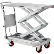 Global Industrial™ Stainless Steel Mobile Scissor Lift Table 35 x 20 - 800 Lb. Cap.