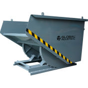 Global Industrial Medium Duty Self Dumping Forklift Hopper, 1 Cu. Yd., 4000 Lb. Cap., Gray