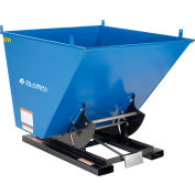 Global Industrial Self-Dumping Forklift Hopper W/Bump Release, 2 Cu. Yd, 6000 Lbs, Blue/Black