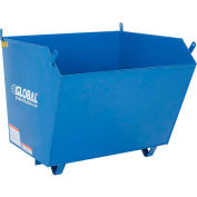 Global Industrial™Low-Profile Self-Dumping Forklift Hopper,1/4 Cu.Yd.,6000 Lbs. Cap.,Blue/Black