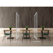 Global Industrial™ Free Standing Portable Clear Divider Safety Partition, 6'W x 6'H