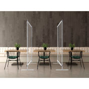 Global Industrial Free Standing Portable Clear Divider Safety Partition, 6'W x 6'H