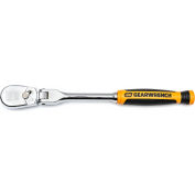 Gearwrench® 90 Tooth Dual Material Flex Head Teardrop Ratchet with 1/4" Drive Tang, 8"L