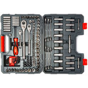 Crescent® 1/4 », 3/8 » & 1/2 » Drive SAE/Metric Mechanics Tool Set de 142 pièces