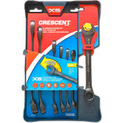 Croissant CX6RWS7 Combinaison Wrench Set avec Ratcheting Open-End et Static Box-End, 7-Piece