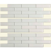Aspect Subway Matted 12" X 4" Peel - Stick Decorative Glass Tile in Frost, 3 Pack - A55-63