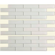 Aspect Subway Matted 12" X 4" Peel - Stick Decorative Glass Tile in Frost, 3 Pack - A55-63