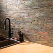 Aspect 23,6" x 5,9" Peel & Stick Stone Decorative Tile Backsplash, Weathered Quartz - A90-80