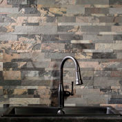 Aspect 23,6" x 5,9" Peel & Stick Stone Decorative Tile Backsplash, Medley Slate - A90-81