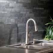 Aspect 23.6" x 5.9" Peel & Stick Stone Decorative Tile Backsplash, Charcoal Slate - A90-82