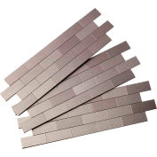 Aspect Subway Matted 12" X 4" Brushed Stainless Metal Decorative Tile Backsplash - A95-50