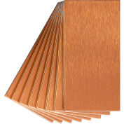 Aspect Long Grain 3" X 6" Brushed Copper Metal Decorative Wall Tile, 8 Pack - A52-52