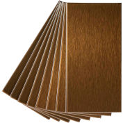 Aspect Long Grain 3" X 6" Brosé Bronze Métal Tiilre murale décorative, 8 Pack - A52-53