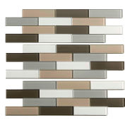 Aspect Subway Matted 12" X 4" Peel - Stick Decorative Glass Tile in Rustic Clay, 3 Pack - A55-74