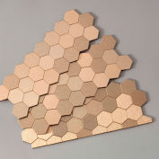 Aspect Honeycomb Matted 12" X 4" Brushed Champagne Metal Decorative Tile Backsplash - A98-51