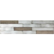 Aspect Peel & Stick 23.6" x 5.9" Gilded Silver Distressed Metal Decorative Wall Panels - ADM-10