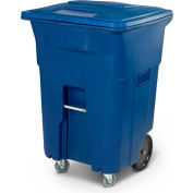 Toter Heavy Duty 2-Wheel Trash Cart W/ Casters, 96 Gallon, Bleu - ACC96-00BLU
