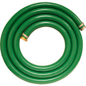 1-1/2" x 20' Green PVC Water Suction Hose Assembly Coupled w/ M x F Aluminum Short Shank Fittings