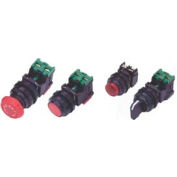 Advance Controls 104461, 30mm Non Metal, Lit, Ext Head-Momentary Op., Full Volt. Push Button Red