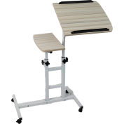 Mind Reader Rolling Standing Desk With Adjustable Desk, White