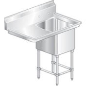 Aero Manufacturing Company® 2F1-2424-30L One Bowl Aerospec SS NSF Sink w/ 30W Left Drainboard