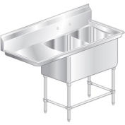 Aero Manufacturing Company® 2F2-2116-24L Two Bowl Aerospec SS NSF Sink w/ 24W Left Drainboard
