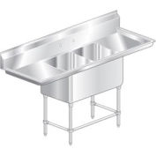Aero Manufacturing Company® 2F2-2424-18LR Two Bowl Aerospec SS NSF Sink w/ Two 18'W Drainboards