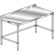 Aero Manufacturing 2TGSX-24132 14 Ga. Workbench 304 Stainless 2-3/4" Backsplash & Galv Legs 132 x 24