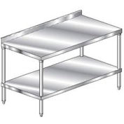 Aero Manufacturing 304 Table en acier inoxydable, 96 x 36 », sous étagère, dosseret 2-3/4 », calibre 14