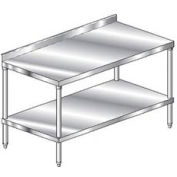 Aero Manufacturing 3TSS-3696 16 Ga. Workbench 304 Stainless - 2-3/4" Backsplash & Undershelf 96 x 36