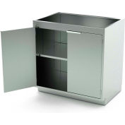 AERO Stainless Steel Base Cabinet BC-1200, 2 Hinged Doors, 1 Shelf, 30"W x 21"D x 36"H