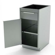 AERO Stainless Steel Base Cabinet BC-1401, 1 Hinged Door, 1 Shelf, 1 Drawer, 24"W x 21"D x 36"H