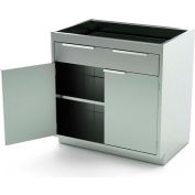 AERO Stainless Steel Base Cabinet BC-1600, 2 Hinged Doors, 1 Shelf, 1 Drawer, 30"W x 21"D x 36"H