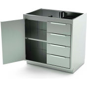 AERO inox Base Cabinet BC-1901, 1 porte, 1 étagère, 4 tiroirs, W 36" x 21 « P x 36" H