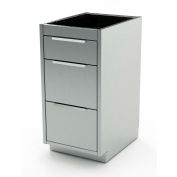 AERO Stainless Steel Base Cabinet BC-2800, 3 Drawers, 18"W x 21"D x 36"H