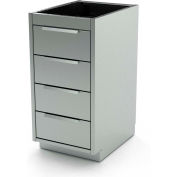 AERO Stainless Steel Base Cabinet BC-2901, 4 Drawers, 24"W x 21"D x 36"H