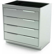AERO Stainless Steel Base Cabinet BC-3300, 4 Drawers, 30"W x 21"D x 36"H